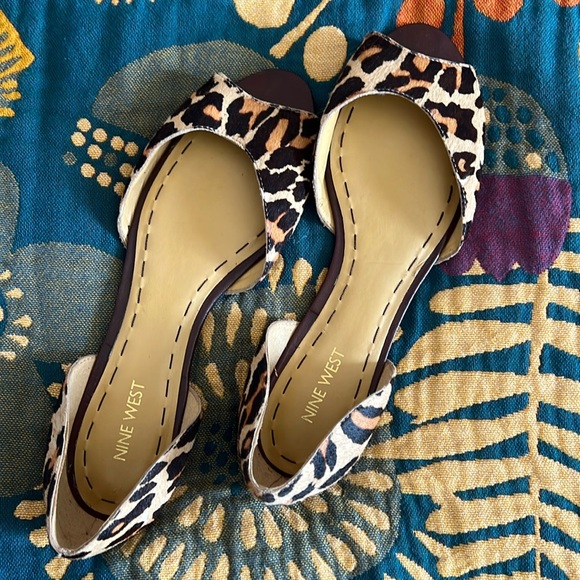 Nine West cheetah print open pointed toe flats Size 9.5 - Picture 1 of 7